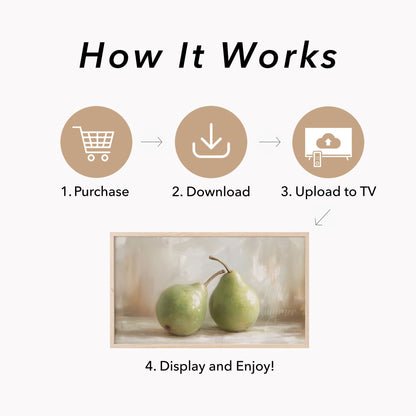 Green Pears Frame TV Art displayed on a TV