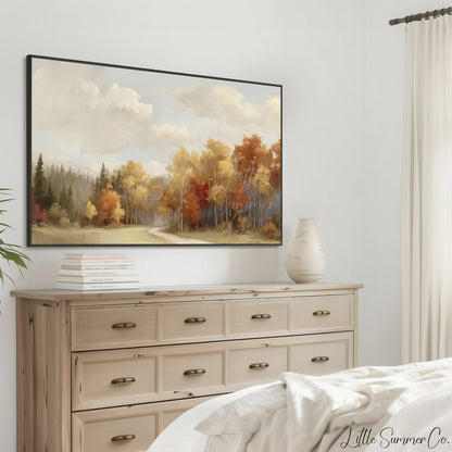 Forest Road Frame TV Art displayed on a TV