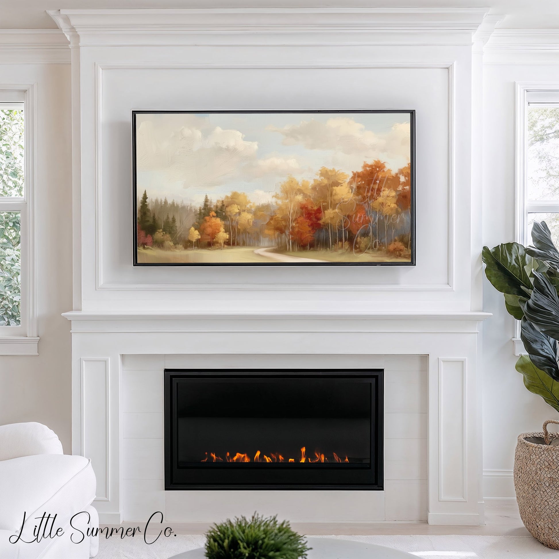Forest Road Frame TV Art displayed on a TV