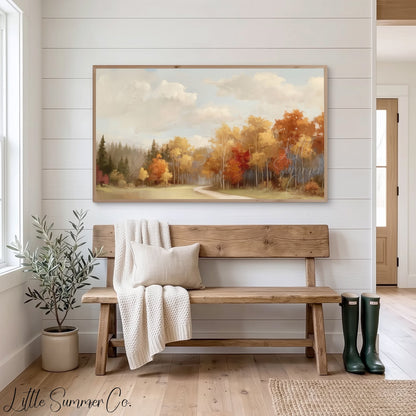 Forest Road Frame TV Art displayed on a TV