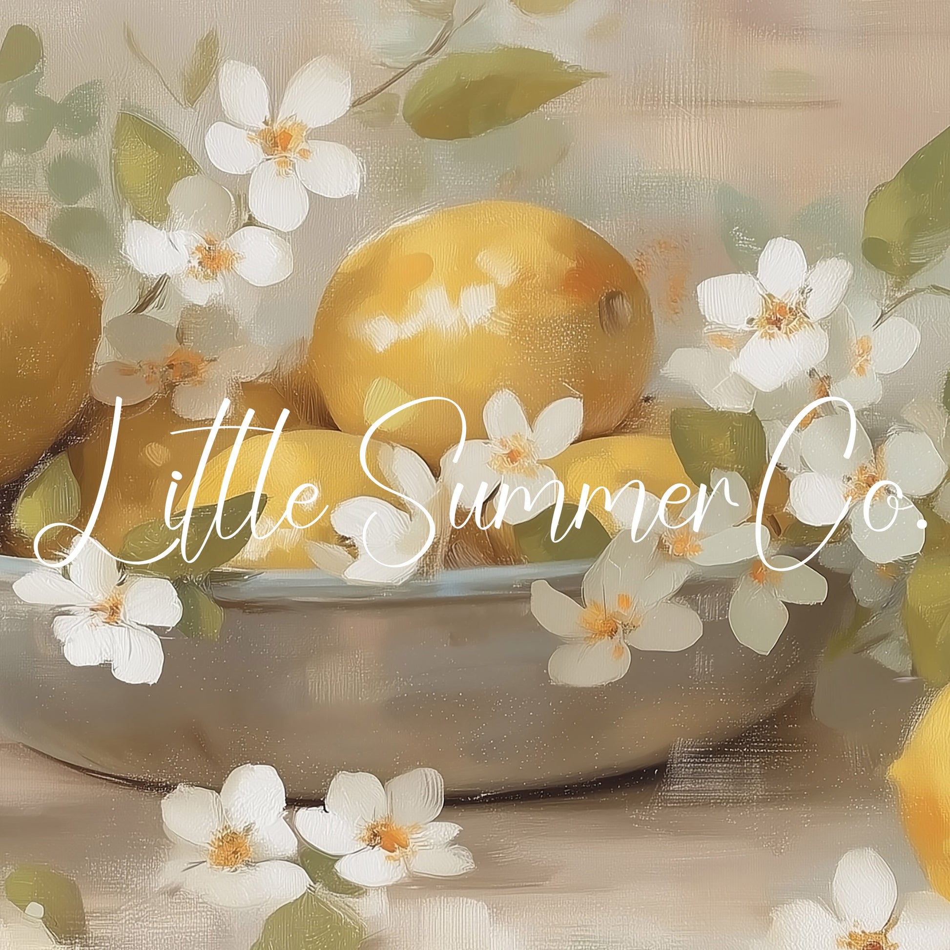 Lemons And Blossoms Frame TV Art displayed on a TV