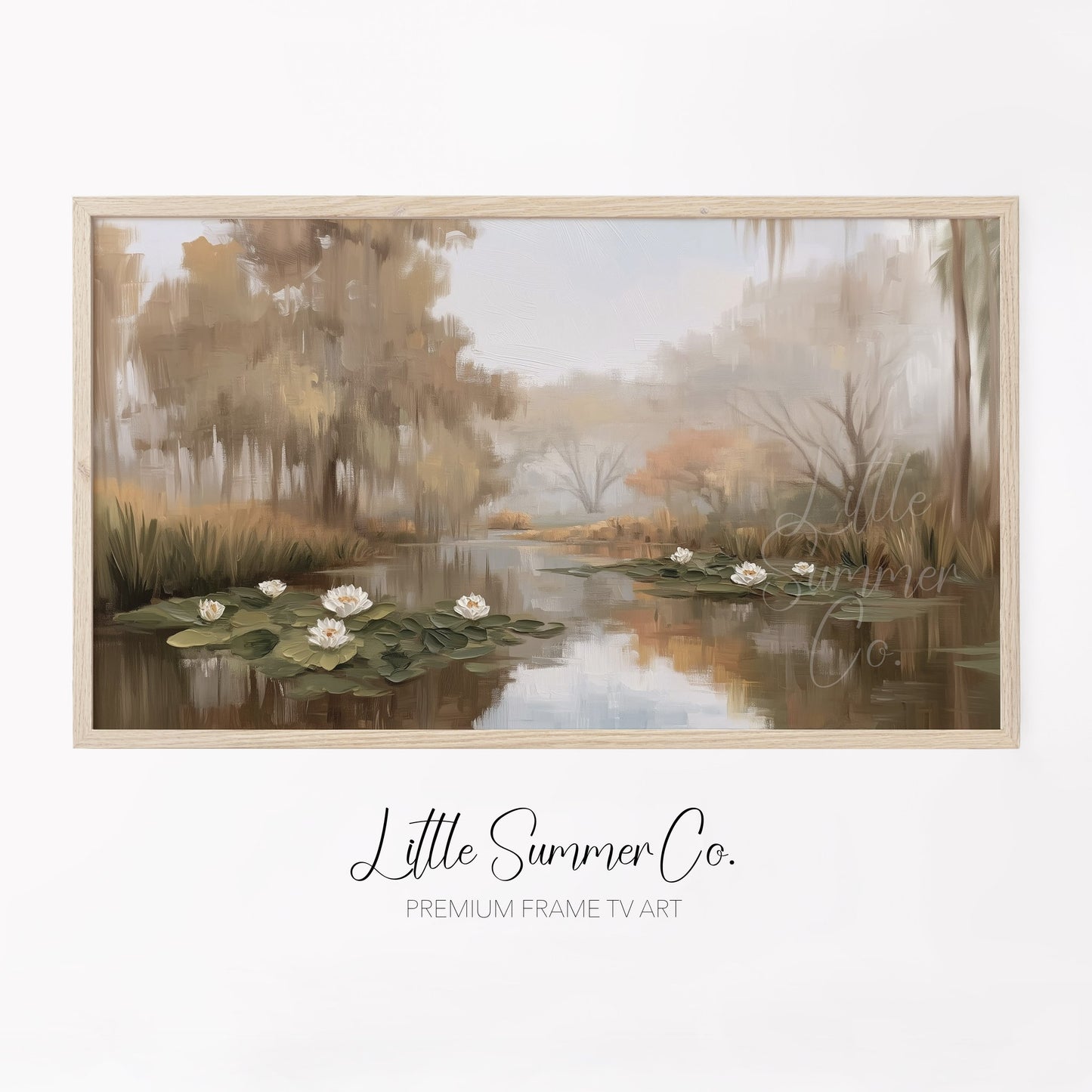 Pond Water Lilies Frame TV Art displayed on a TV