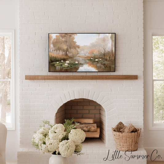 Pond Water Lilies Frame TV Art displayed on a TV