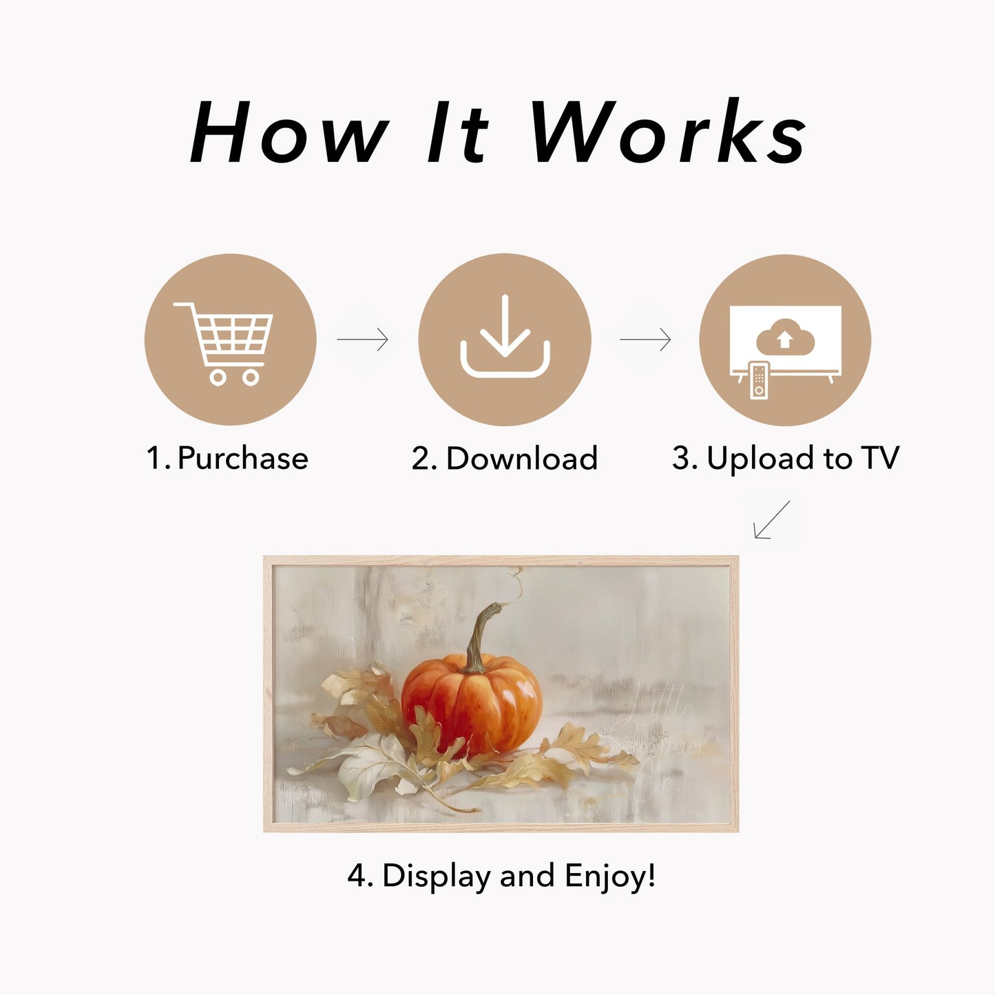 Autumn Pumpkin Frame TV Art displayed on a TV