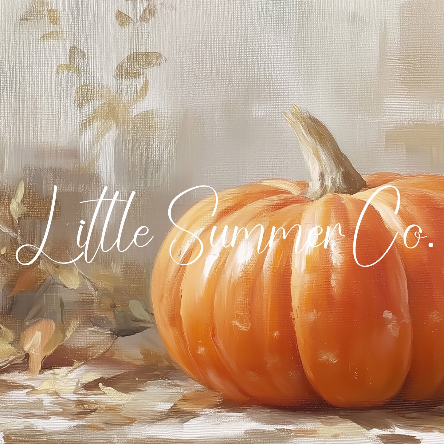 Pumpkin With Leaves Frame TV Art displayed on a TV