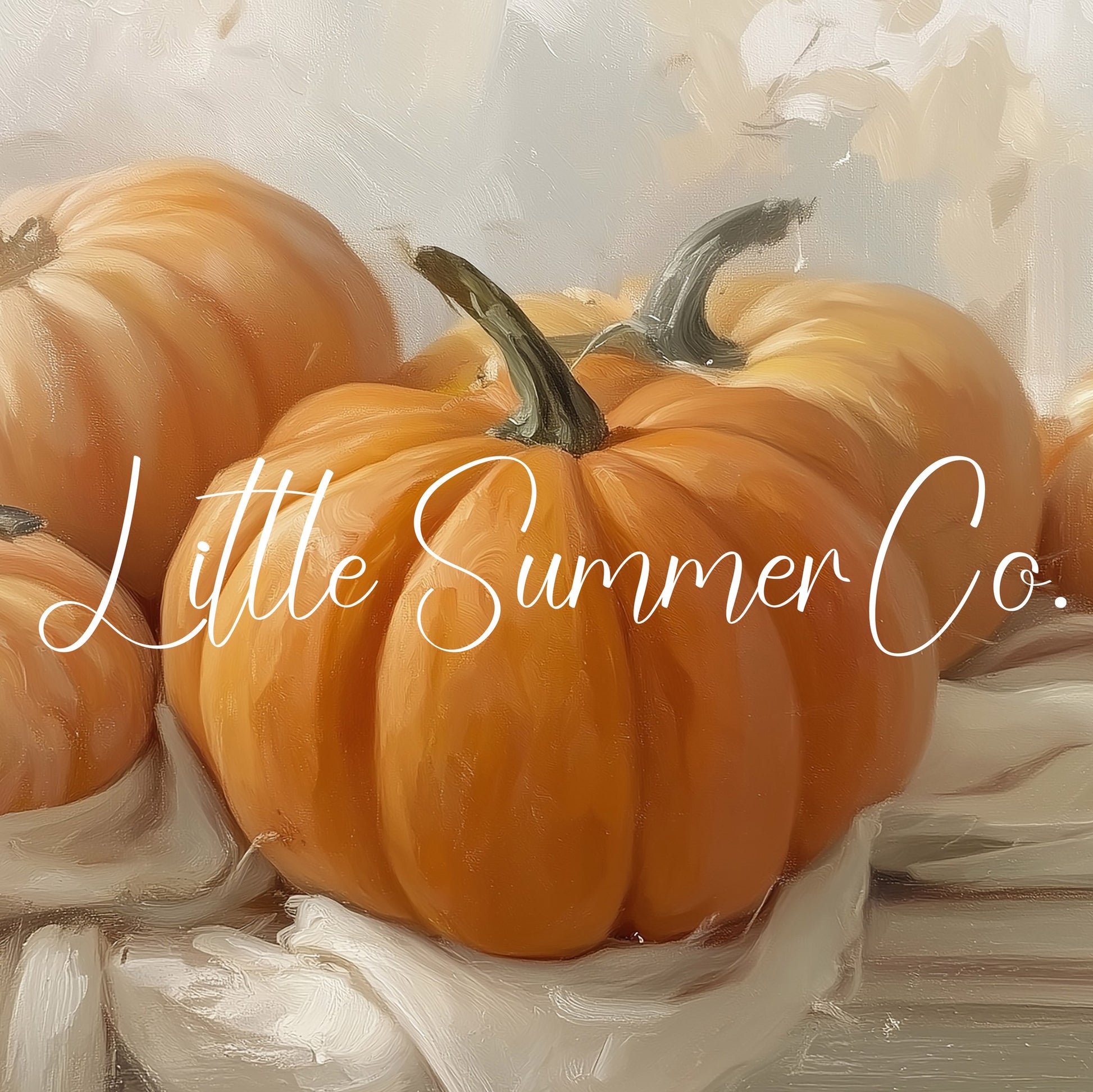 Pumpkins On Cloth Frame TV Art displayed on a TV