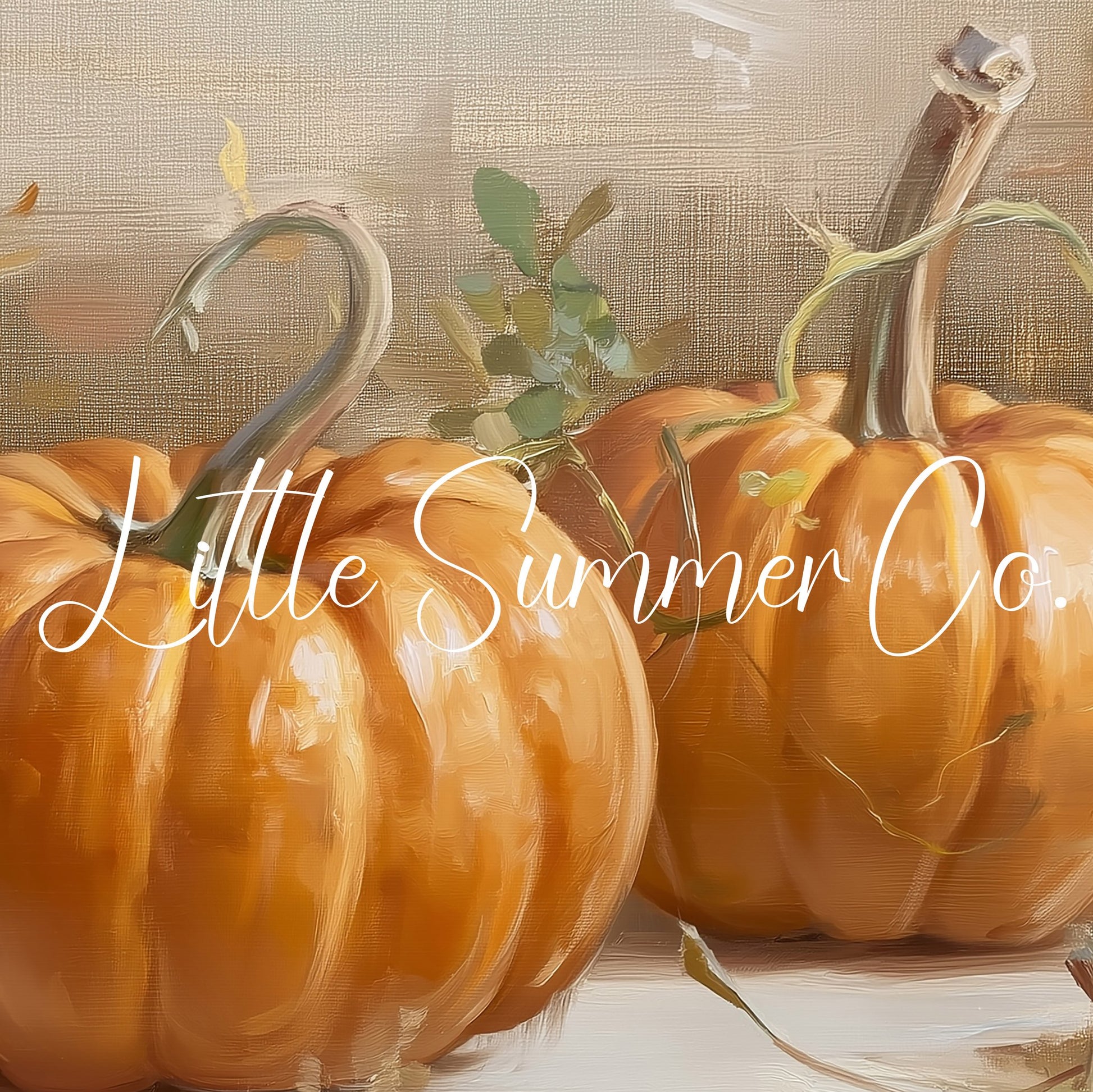 Twin Pumpkins Frame TV Art displayed on a TV