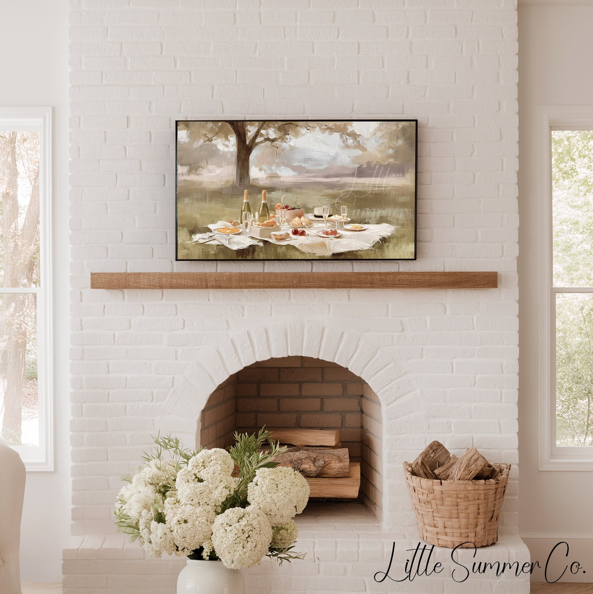 Lakeside Picnic Frame TV Art displayed on a TV