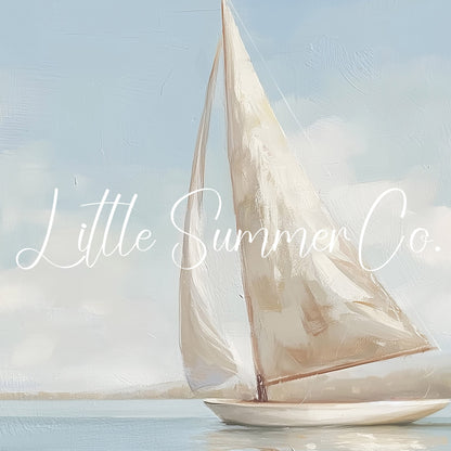 Sailboat At Sea Frame TV Art displayed on a TV