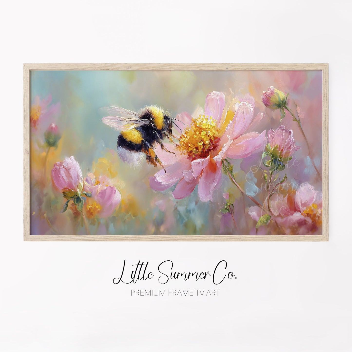 Spring Bee Frame TV Art displayed on a TV