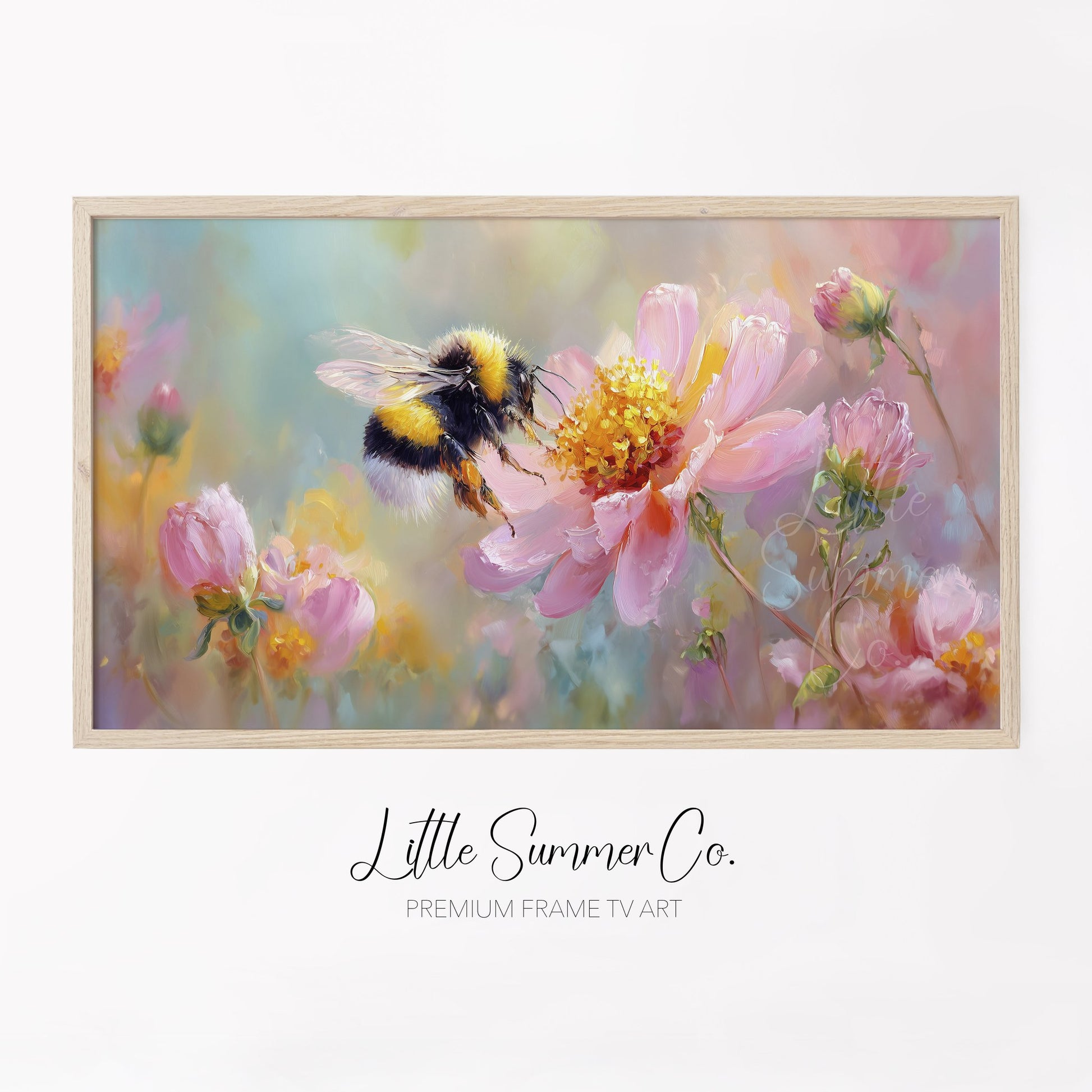 Spring Bee Frame TV Art displayed on a TV