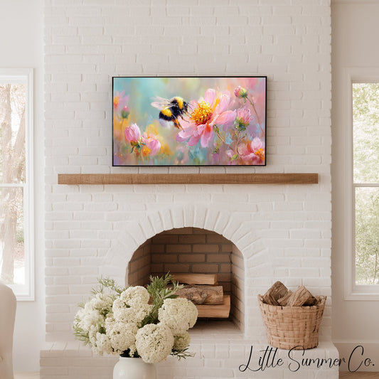 Spring Bee Frame TV Art displayed on a TV