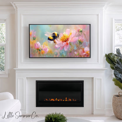 Spring Bee Frame TV Art displayed on a TV