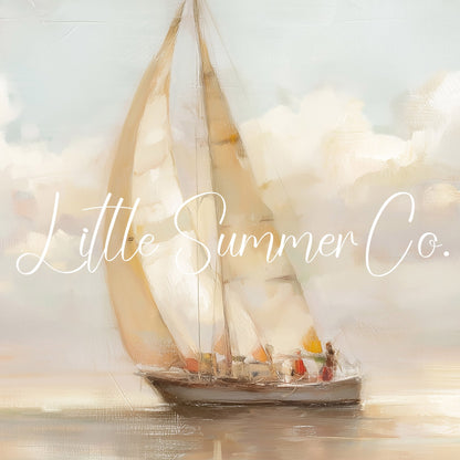 Peaceful Sailboat Calm Sea Frame TV Art displayed on a TV