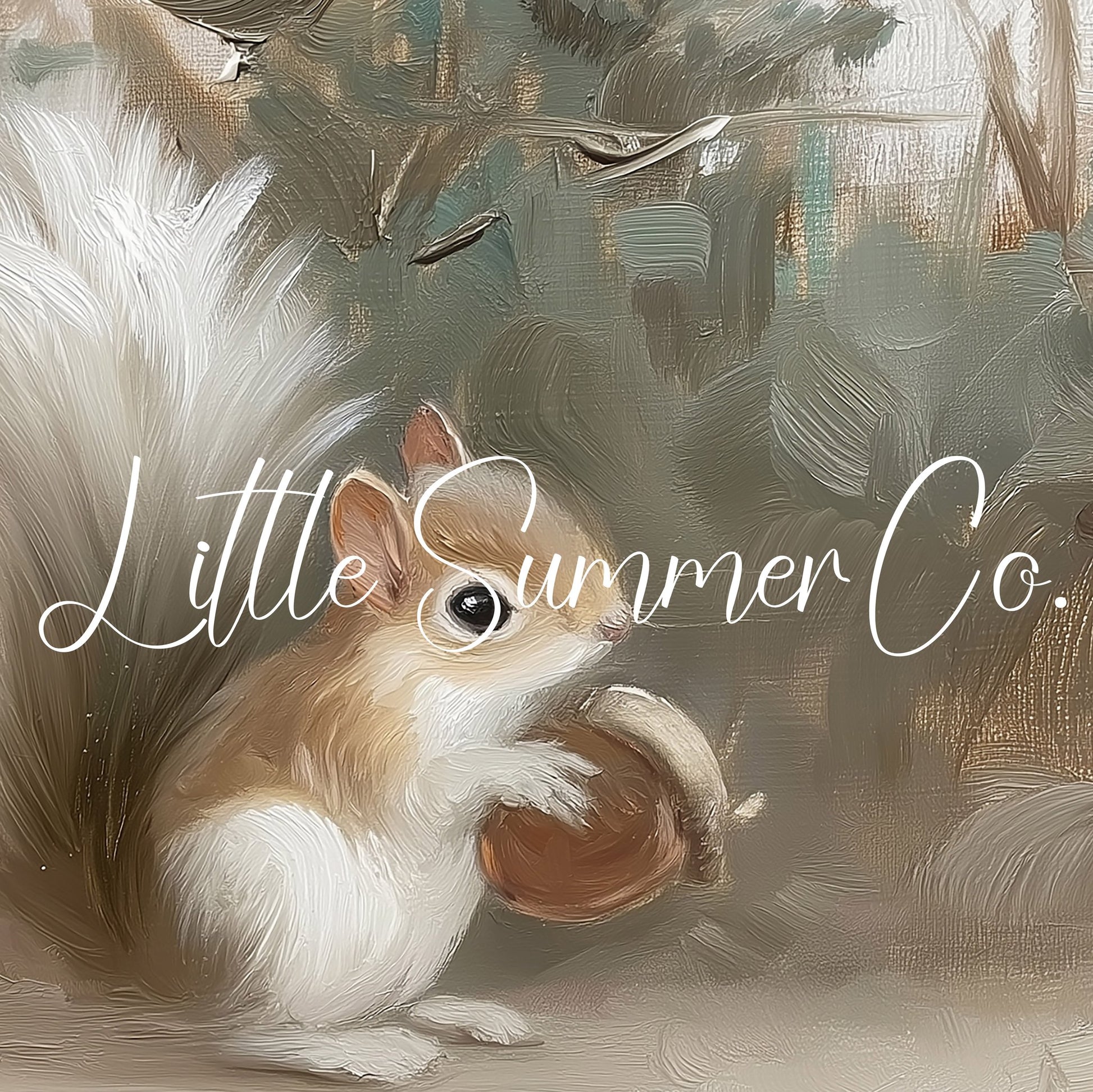 White Squirrel Holding Acorn Frame TV Art displayed on a TV