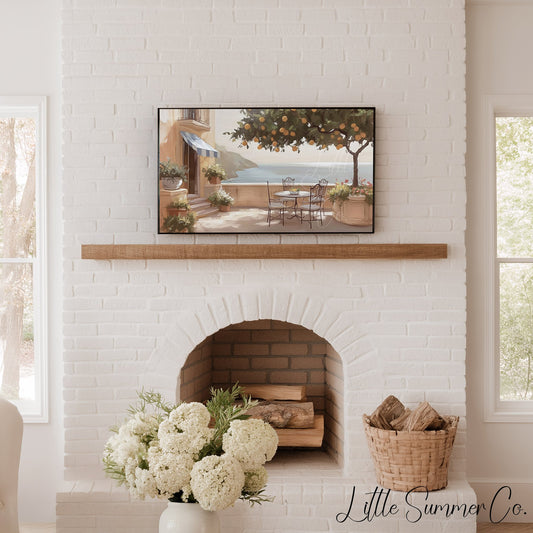 Orange Tree Terrace Frame TV Art displayed on a TV