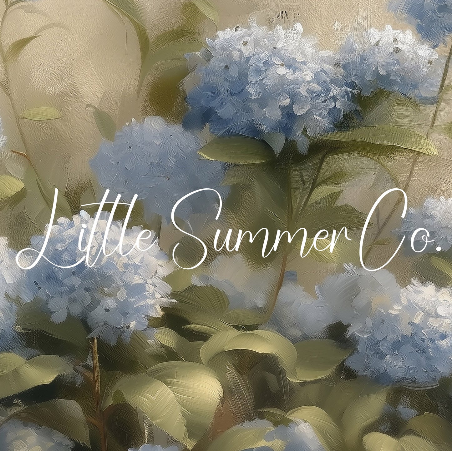 Blue Hydrangea Garden Blooms Frame TV Art displayed on a TV