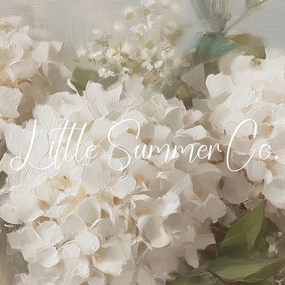 White Hydrangea Bouquet Frame TV Art displayed on a TV
