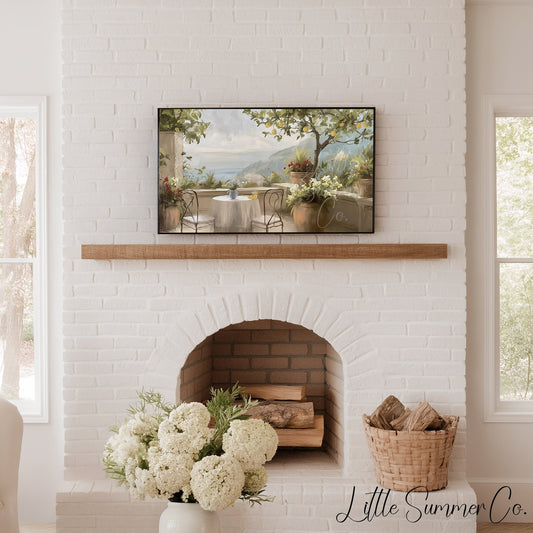 Lemon Terrace View Frame TV Art displayed on a TV