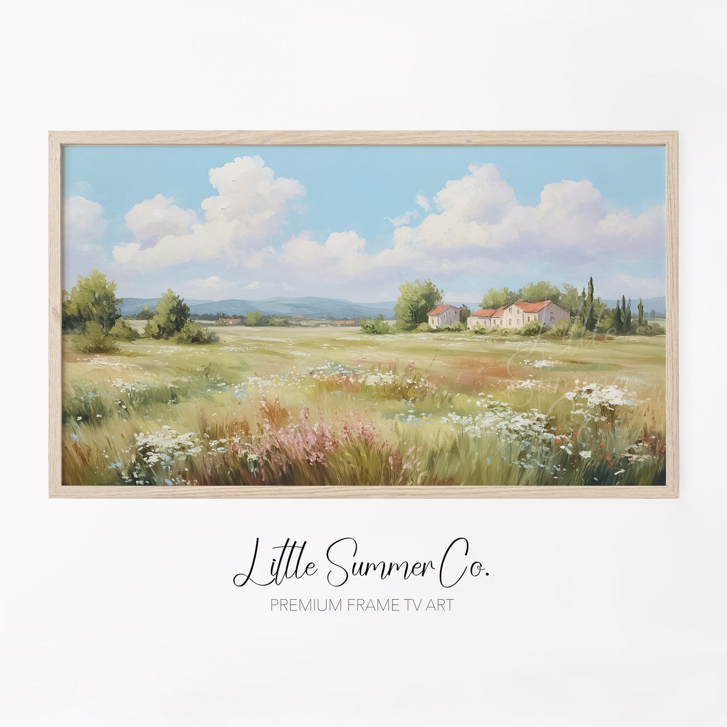 Country Cottages Frame TV Art displayed on a TV