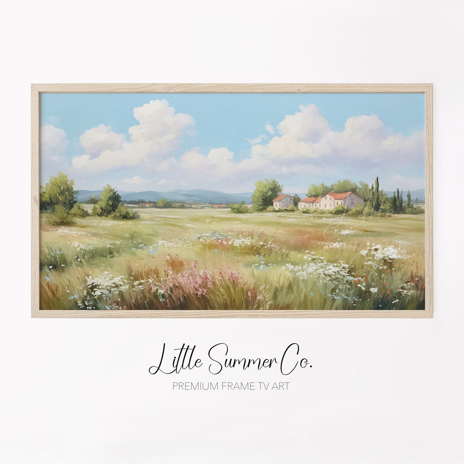 Country Cottages Frame TV Art displayed on a TV