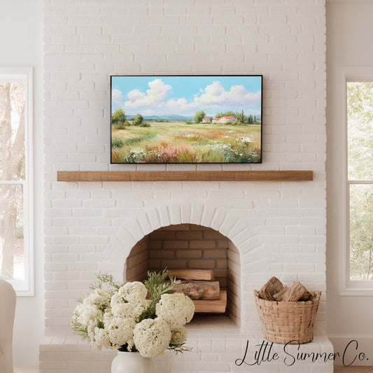 Country Cottages Frame TV Art displayed on a TV