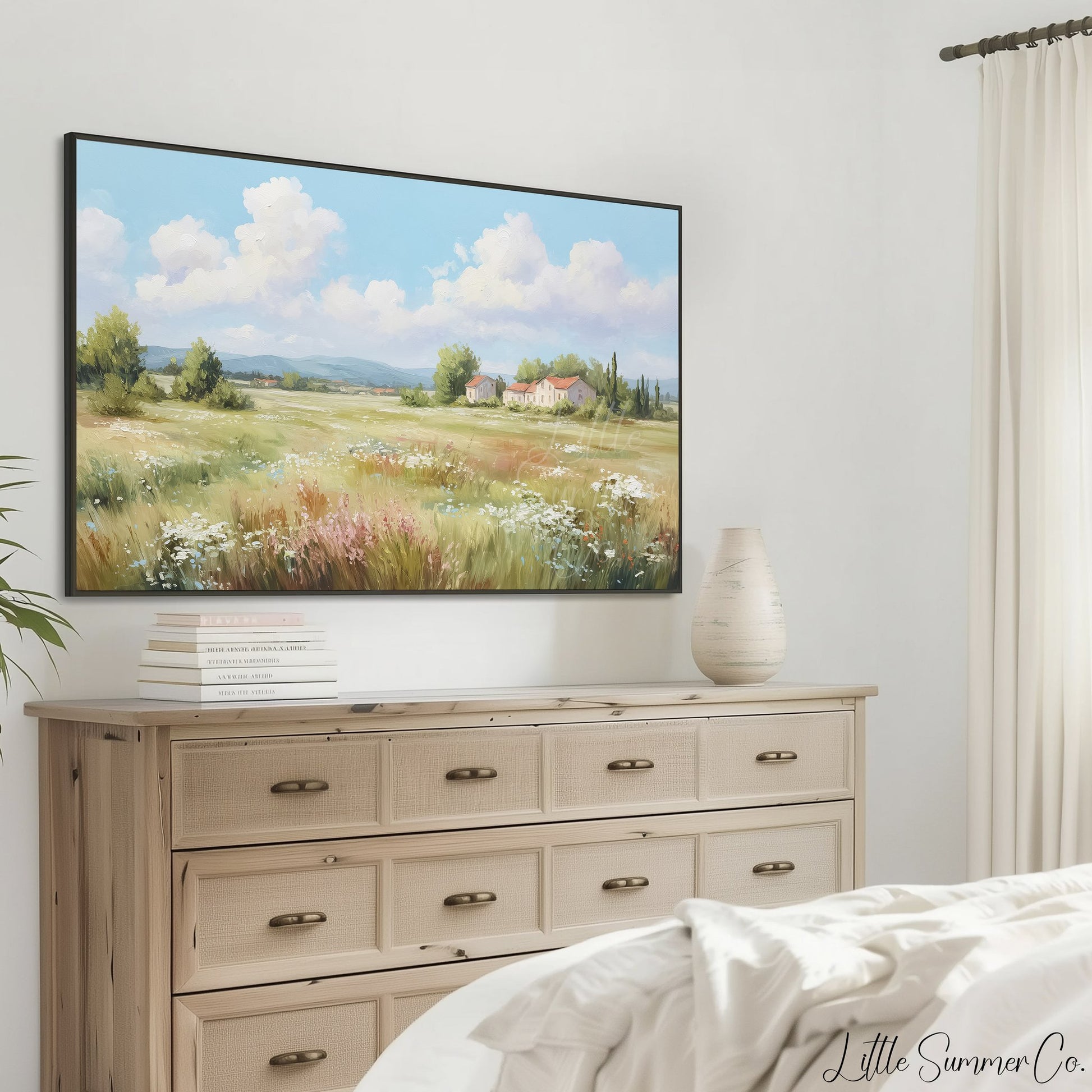 Country Cottages Frame TV Art displayed on a TV
