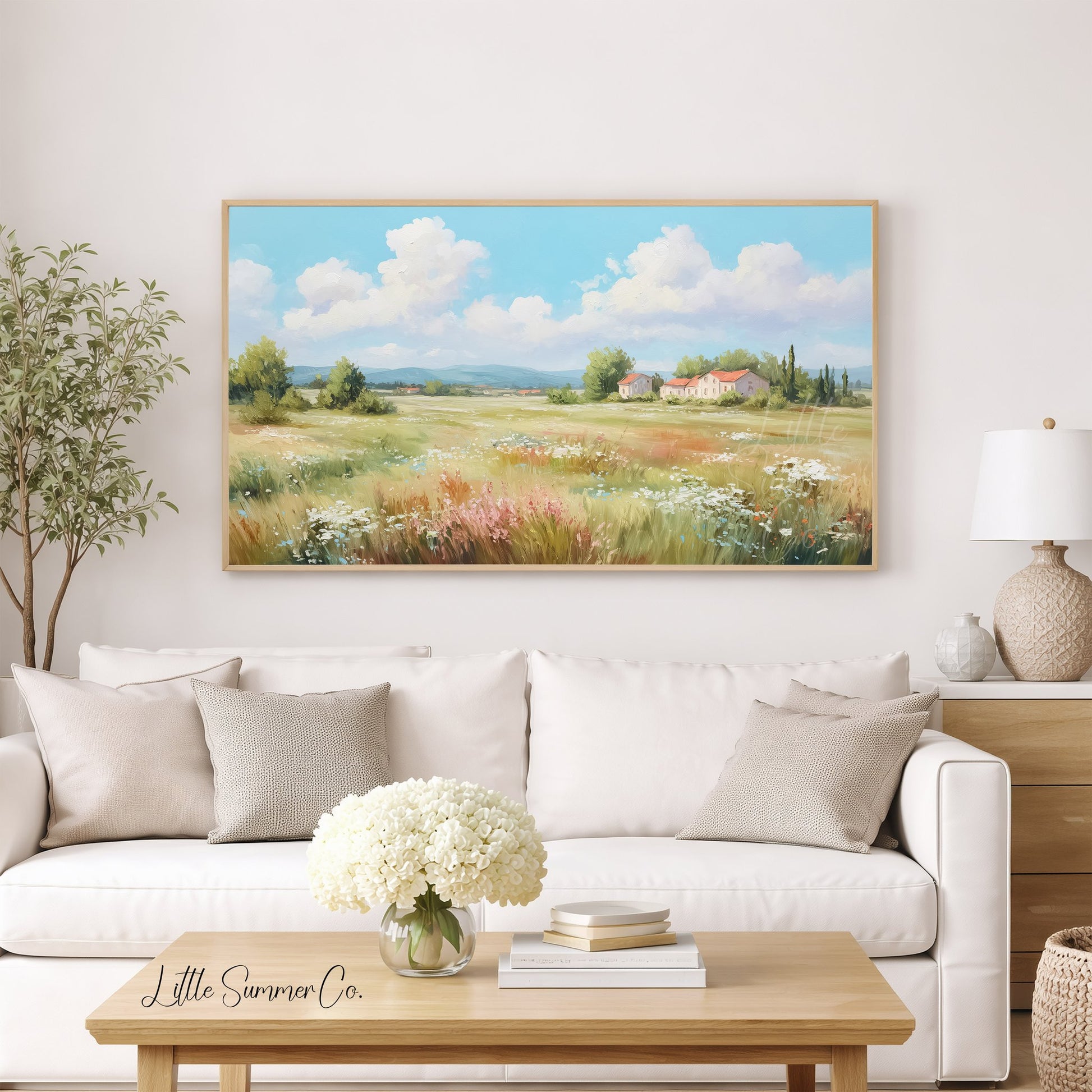 Country Cottages Frame TV Art displayed on a TV