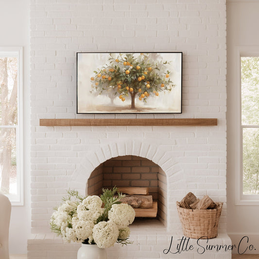 Orange Tree Frame TV Art displayed on a TV