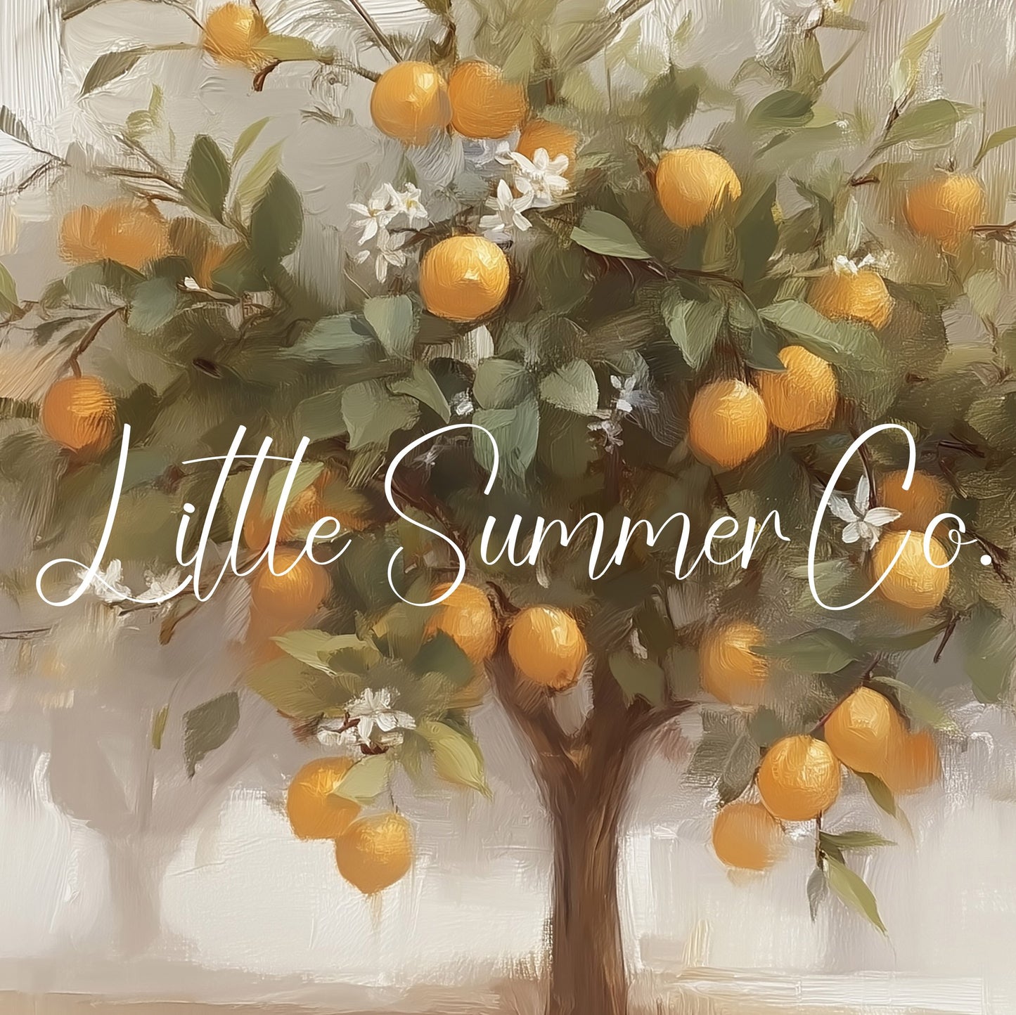 Orange Tree Frame TV Art displayed on a TV