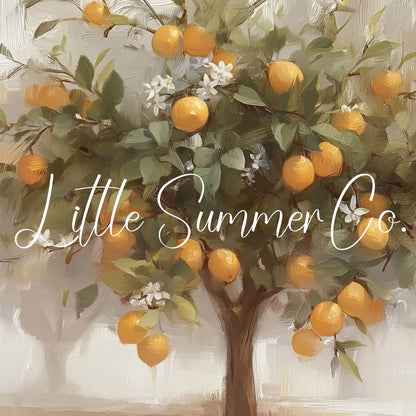 Orange Tree Frame TV Art displayed on a TV