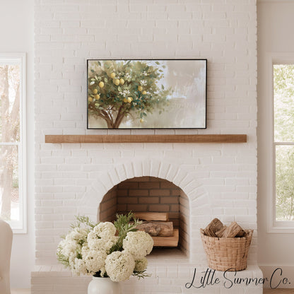 Lemon Tree Branches Frame TV Art displayed on a TV