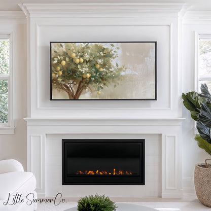 Lemon Tree Branches Frame TV Art displayed on a TV