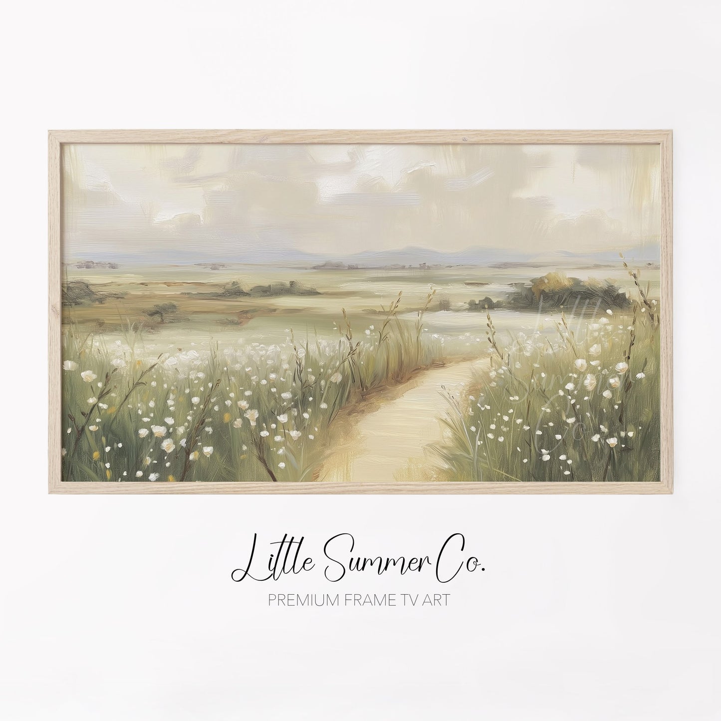 Wildflower Path Frame TV Art displayed on a TV
