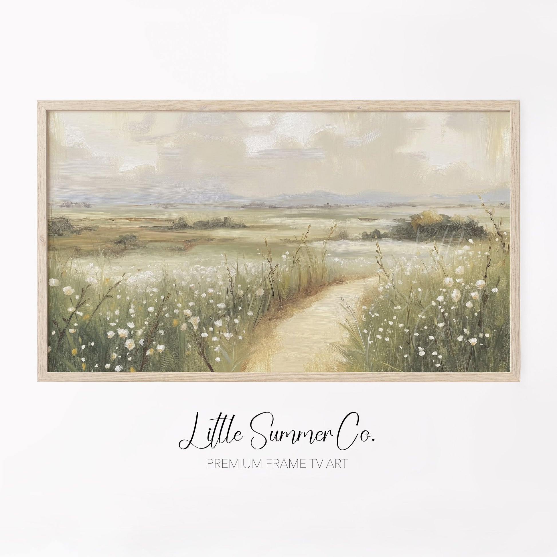 Wildflower Path Frame TV Art displayed on a TV
