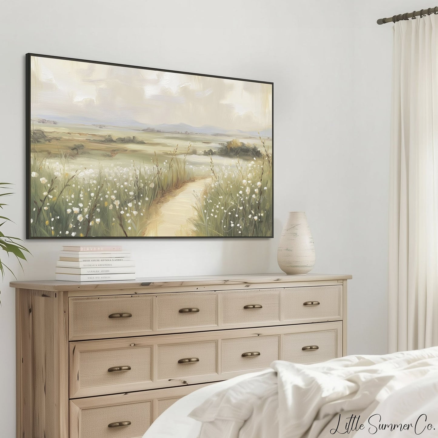 Wildflower Path Frame TV Art displayed on a TV