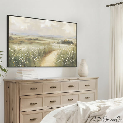 Wildflower Path Frame TV Art displayed on a TV