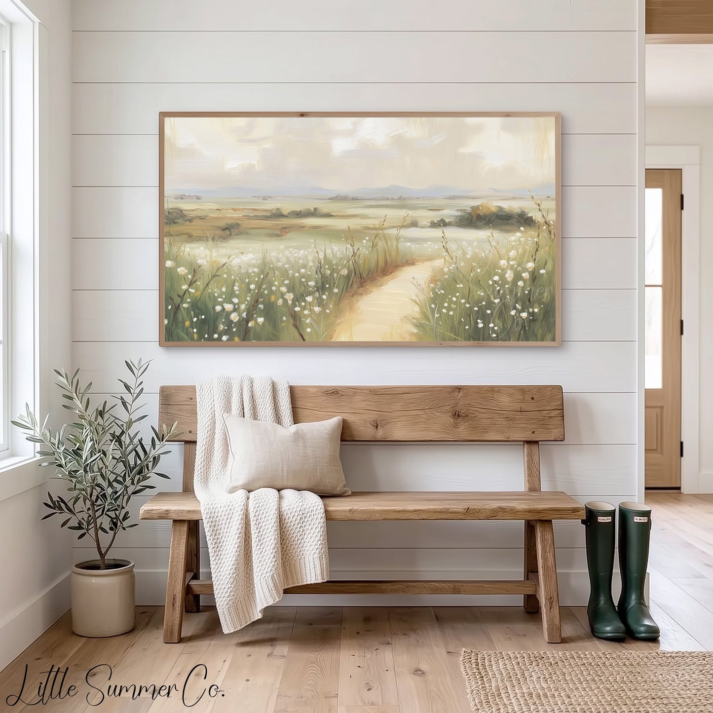 Wildflower Path Frame TV Art displayed on a TV