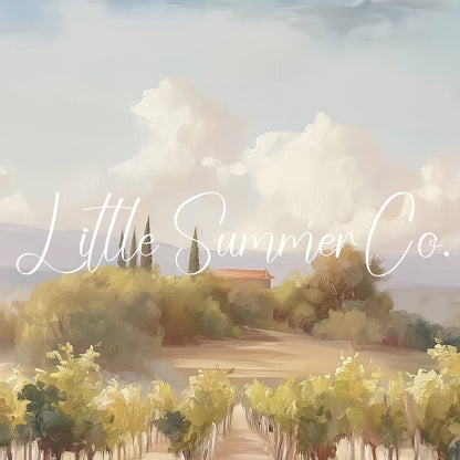 Tuscany Vineyard Farmhouse Hill Frame TV Art displayed on a TV