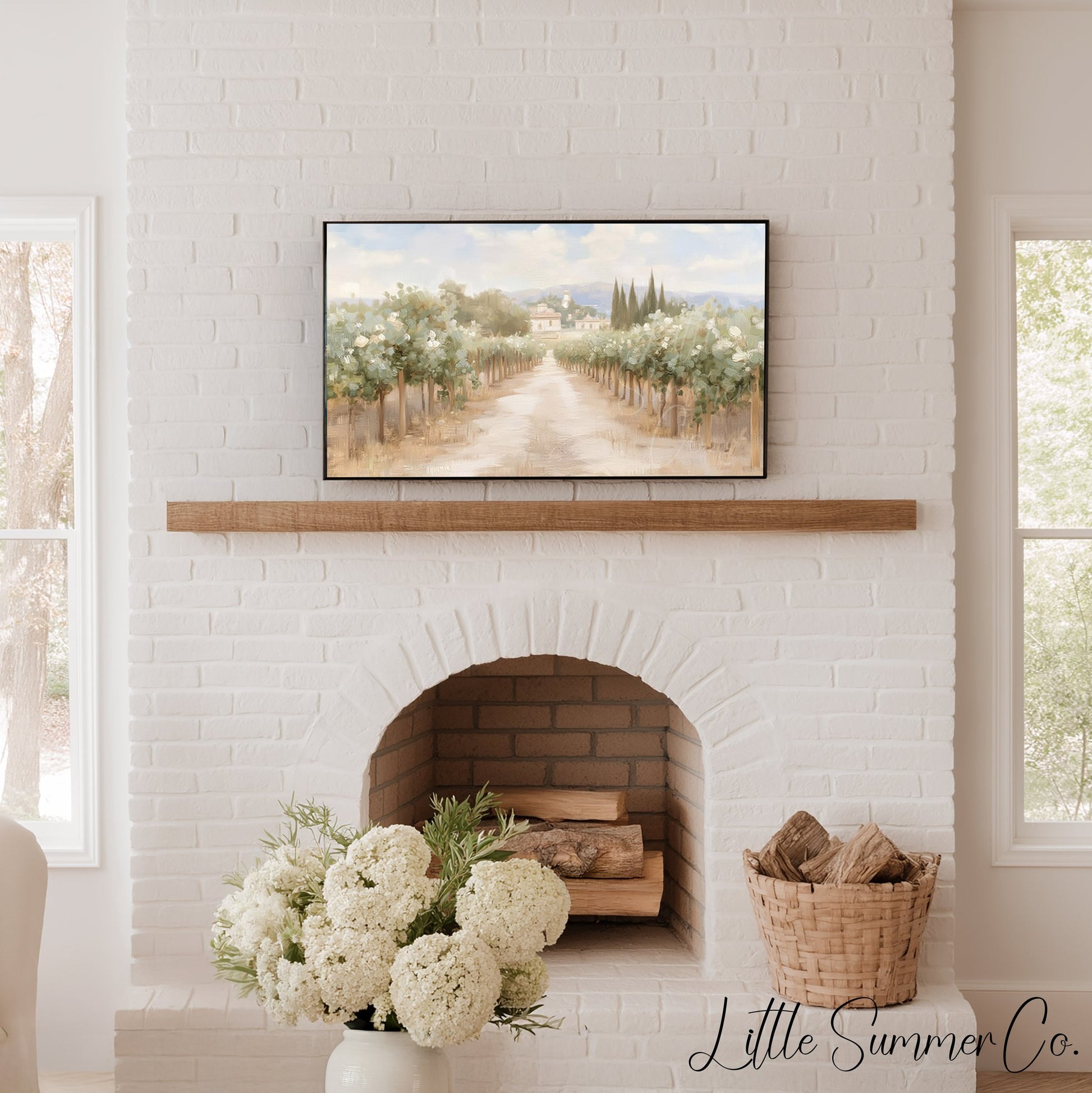 Vineyard Path Frame TV Art displayed on a TV