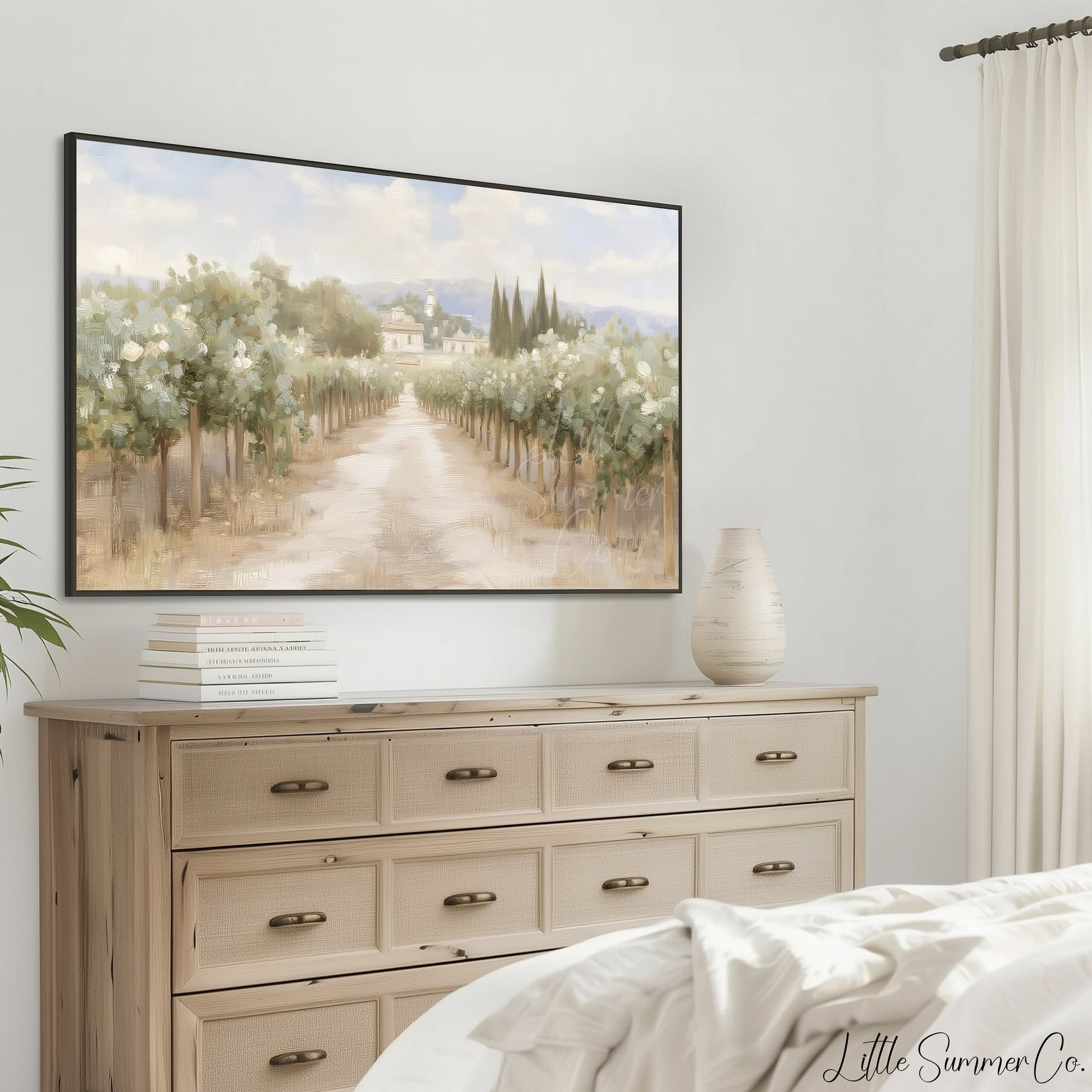 Vineyard Path Frame TV Art displayed on a TV
