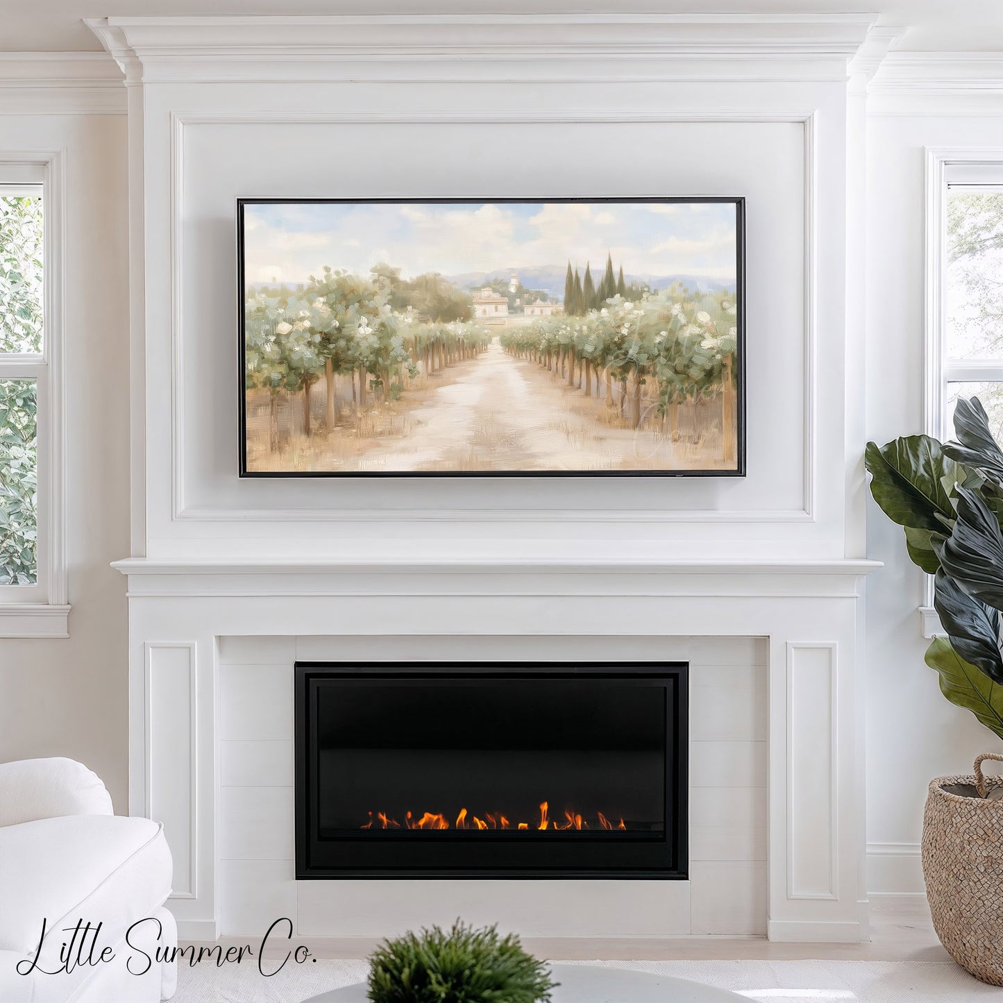 Vineyard Path Frame TV Art displayed on a TV