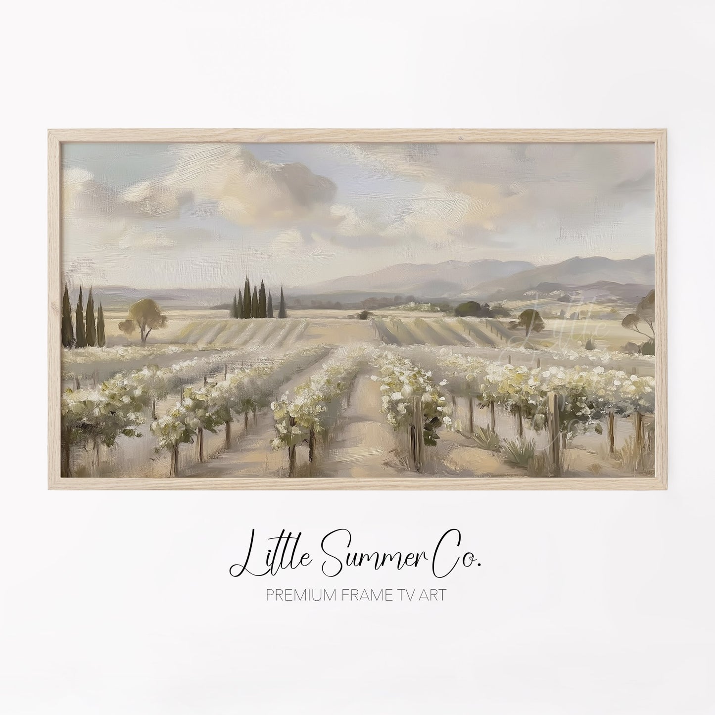 Vineyard Rows Frame TV Art displayed on a TV
