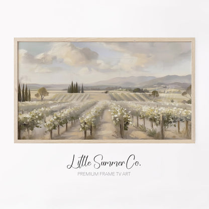Vineyard Rows Frame TV Art displayed on a TV