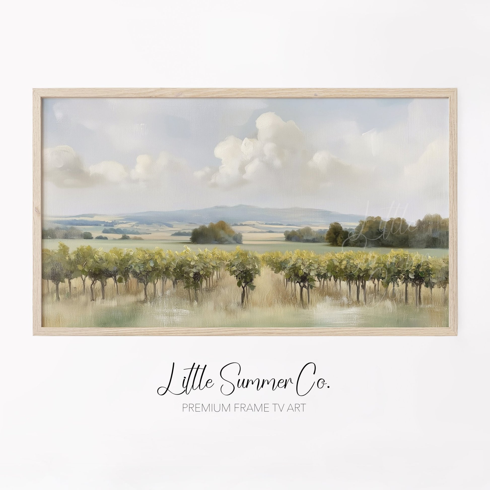 Rolling Vineyard Countryside Frame TV Art displayed on a TV