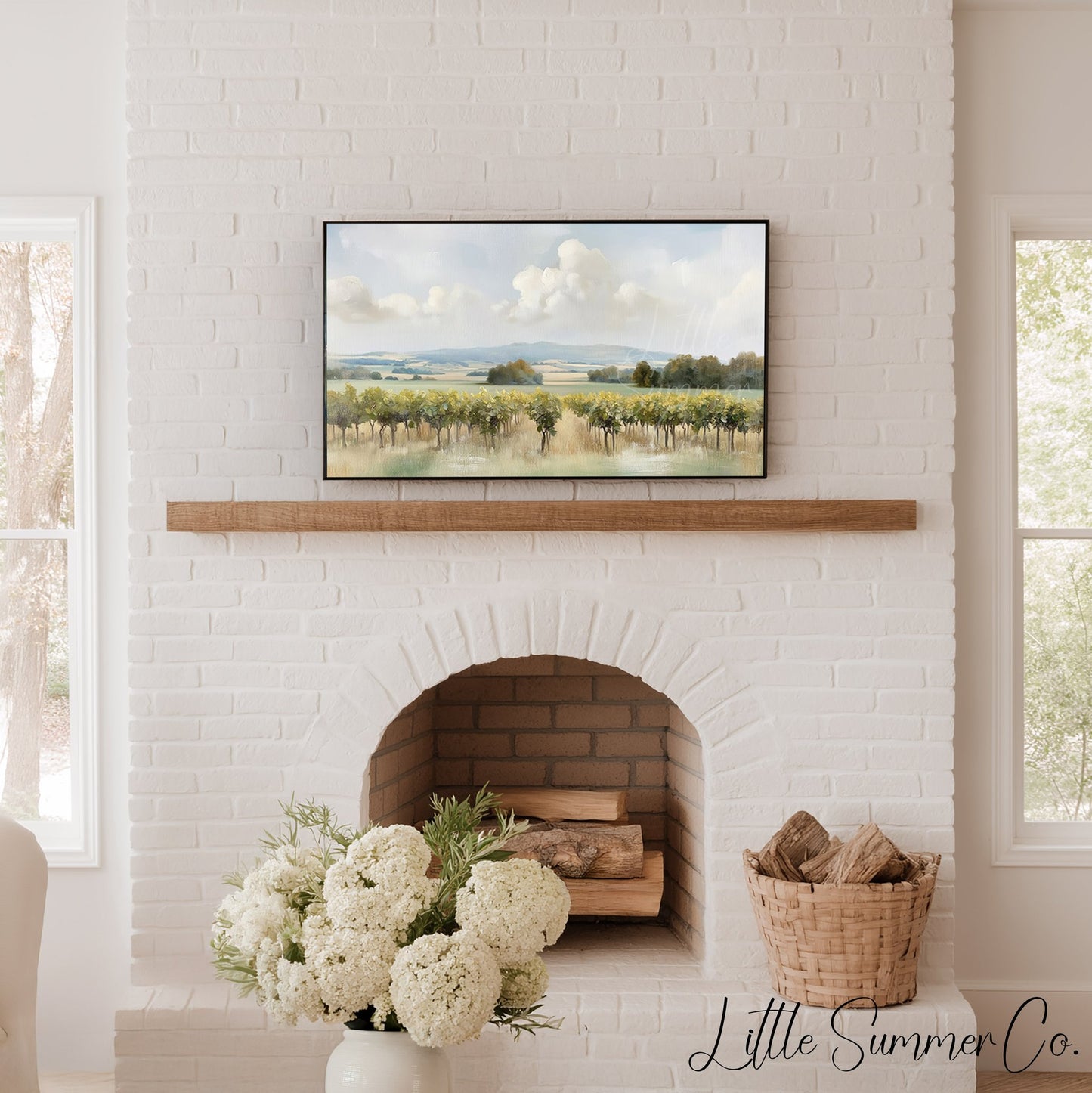 Rolling Vineyard Countryside Frame TV Art displayed on a TV