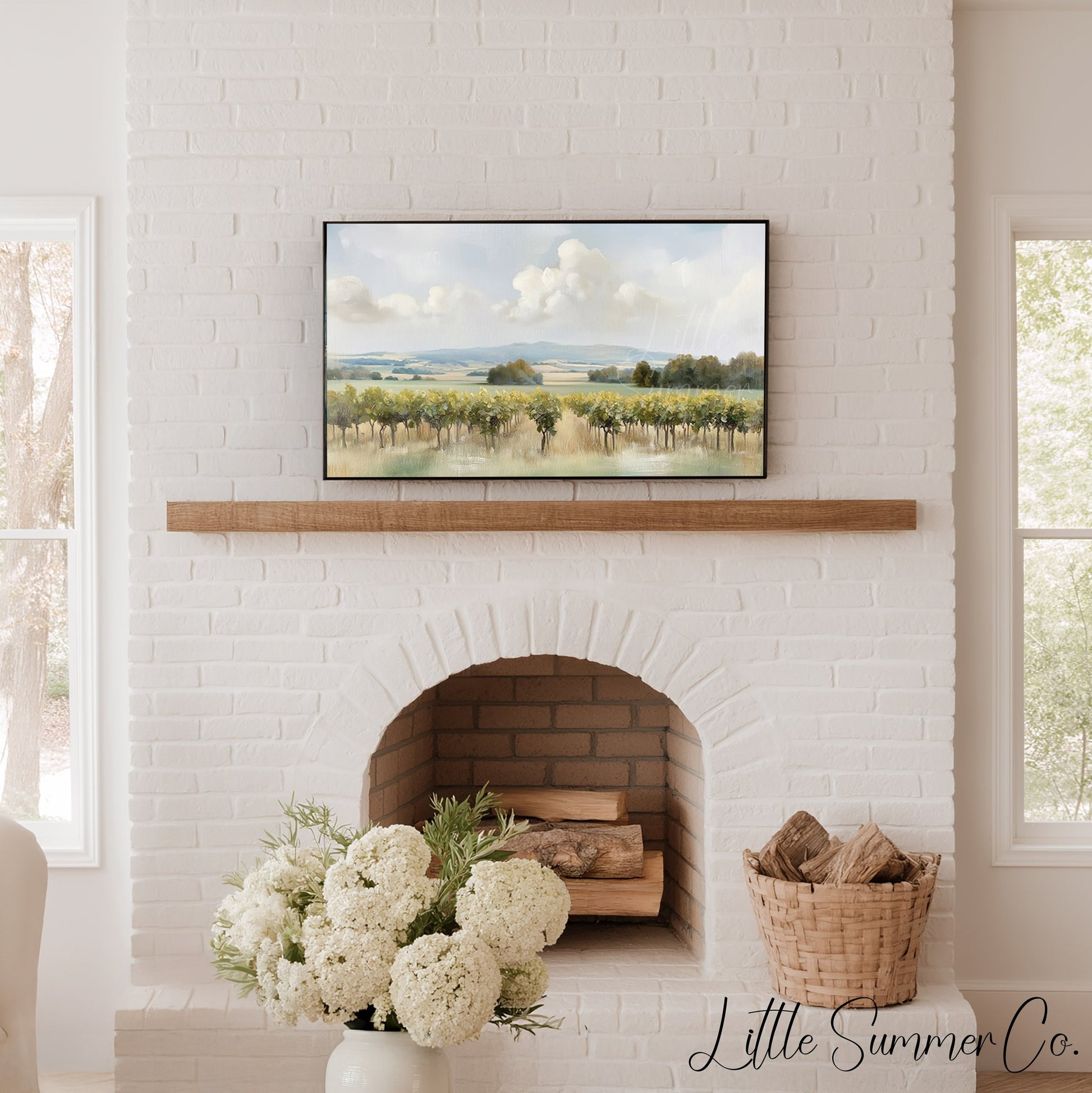 Rolling Vineyard Countryside Frame TV Art displayed on a TV