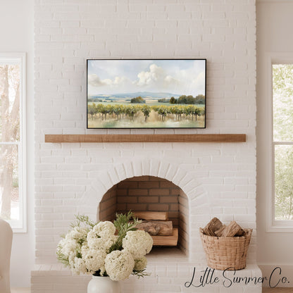 Rolling Vineyard Countryside Frame TV Art displayed on a TV