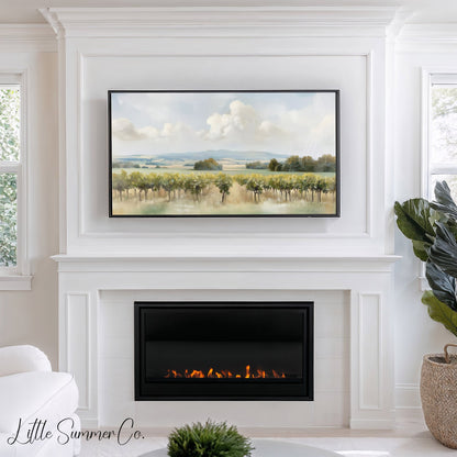 Rolling Vineyard Countryside Frame TV Art displayed on a TV