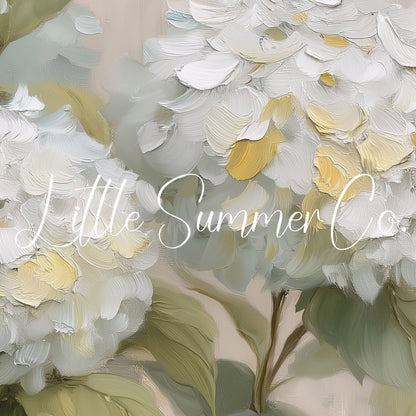 Cream Hydrangea Frame TV Art displayed on a TV
